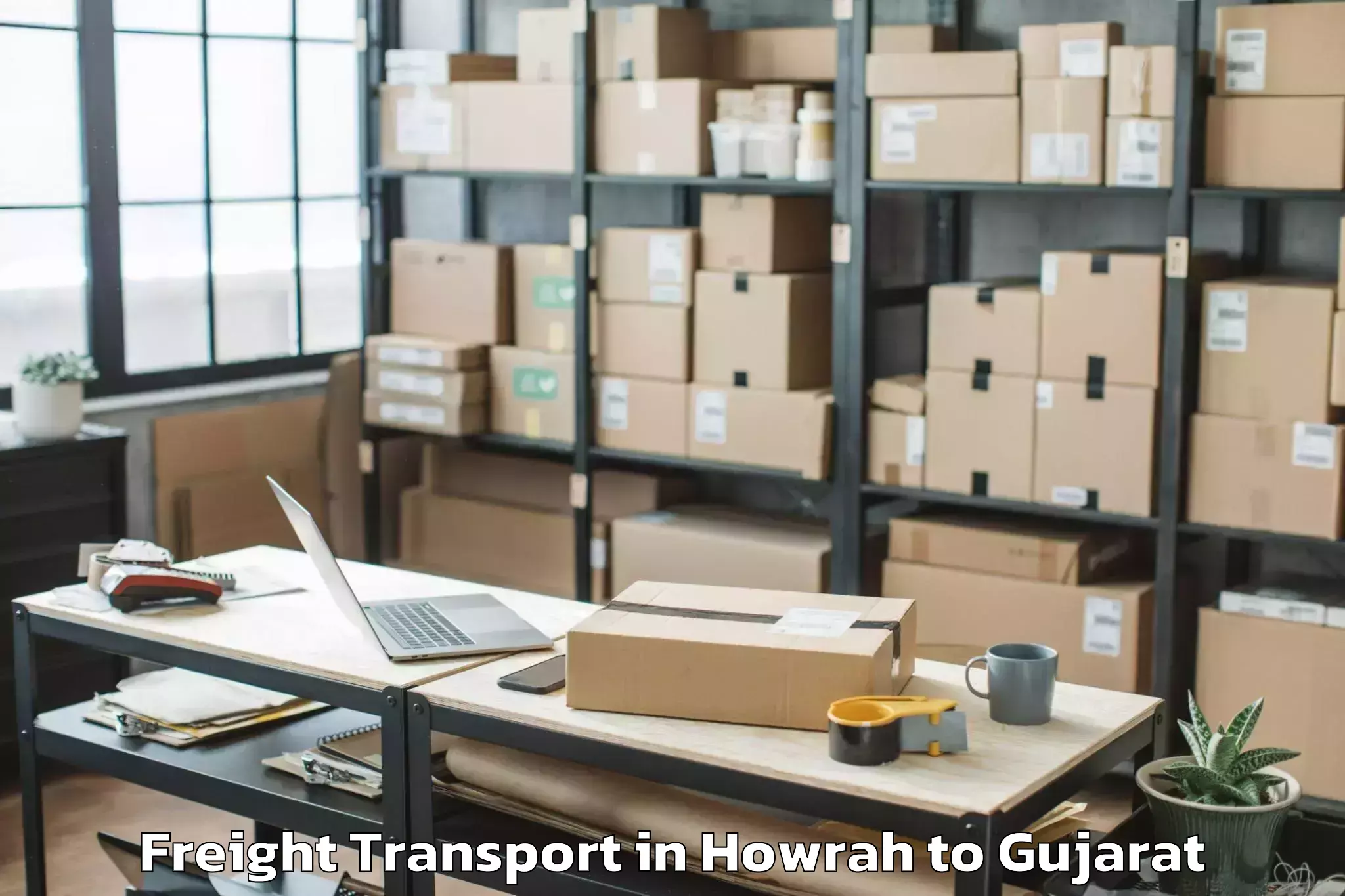 Reliable Howrah to Marwadi University Rajkot Freight Transport